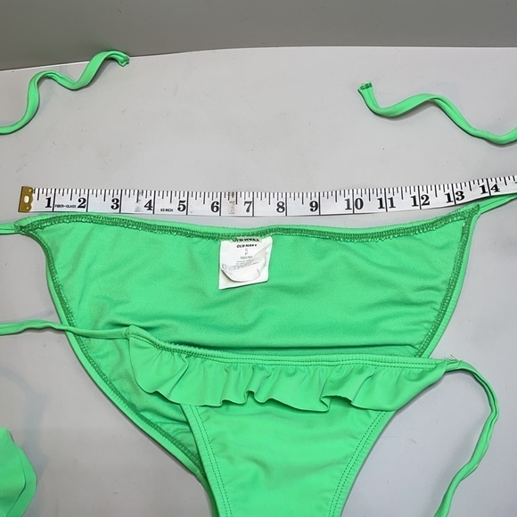 Old Navy Green Ruffle String Bikini size Small - Picture 9 of 12